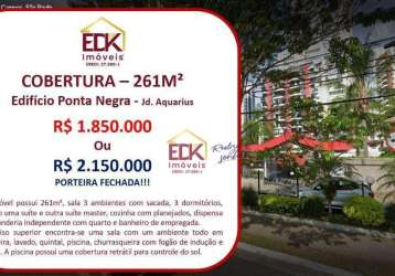 Cobertura com 2 dormitórios à venda, 261 m² por r$ 1.850.000,00 - jardim aquarius - são josé dos campos/sp