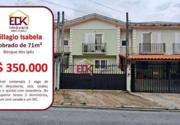 Village com 2 dormitórios à venda, 71 m² por r$ 350.000,00 - residencial bosque dos ipês - são josé dos campos/sp