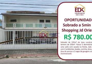 Sobrado com 3 dormitórios à venda, 190 m² por r$ 780.000,00 - jardim américa - são josé dos campos/sp