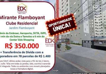 Apartamento com 2 dormitórios à venda, 53 m² por r$ 350.000,00 - parque residencial flamboyant - são josé dos campos/sp