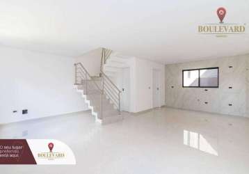 Sobrado novo, interno com 3 dormitórios à venda, 91 m² por r$ 530.000 - santa cândida - curitiba/pr