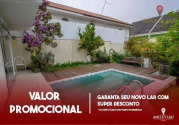 Casa com amplo terreno e piscina com 5 dormitórios à venda, 350 m² por r$ 860.000 - parolin - curitiba/pr