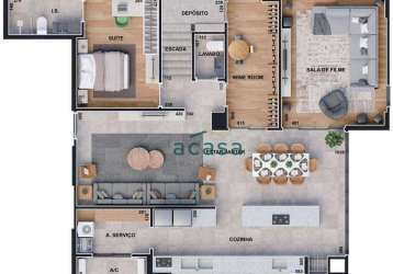 Apartamento duplex com 4 dormitórios à venda, 264 m² por r$ 2.560.000,00 - tropical  - cascavel/pr