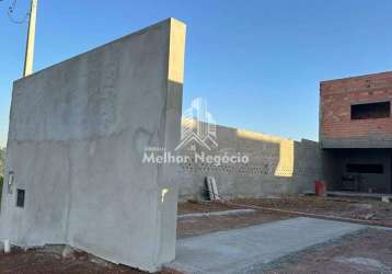 Casa em fase de construção com 3 dormitórios a venda, no bairro vale do sol, piracicaba - sp