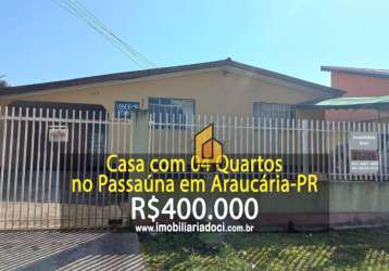 Casa com 4 dormitórios à venda, 110 m² por r$ 400.000,00 - passauna - araucária/pr