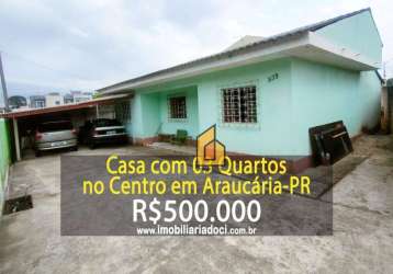 Casa com 3 dormitórios à venda, 95 m² por r$ 500.000,00 - centro - araucária/pr