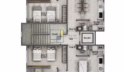 APARTAMENTO A 300M DO MAR, 2 SUÍTES NO CENTRO DE NAVEGANTES.
