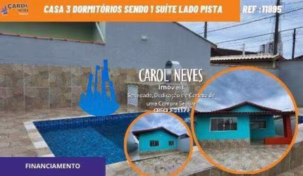 CASA 3 DORMITORIOS PISCINA LADO PISTA FINANCIAMENTO OCEANOPOLIS MONGAGUA