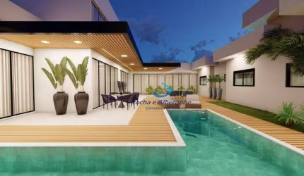 Linda Casa em Construção Condomínio Villagio do Engenho 4 suítes Salas Gourmet Piscina Deck seco 6 vagas Projeto Diferenciado Estuda parte em permuta