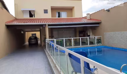 Sobrado de ALTO PADRÃO COM PISCINA E LAZER A 250M DA PRAIA  com 5 dormitórios à venda, 320 m² por R$ 750.000 - Parque Jequitiba - Itanhaém/SP
