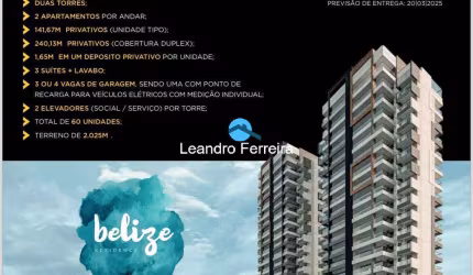Cobertura Duplex 240m², Condomínio Belize Residence - SBC