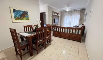 APARTAMENTO PRAIA GRANDE com 1 suíte,1 vaga de garagem,varanda,sala de estar e jantar