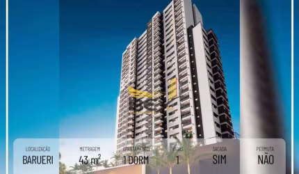 Apartamento com 1 dormitório 1 vaga de garagem 43 m² em Barueri SP