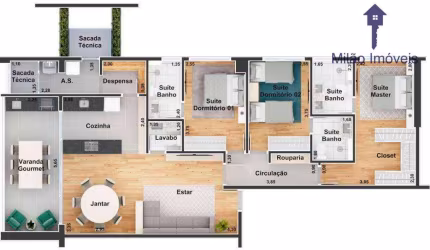 Apartamento 3 suítes à venda, 112 m² - Jk Boa Vista - Além Ponte - Sorocaba/SP