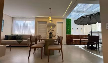 Apartamento NOVO e MOBILIADO, 111m2, 3 dormitórios, sendo 1 suíte com closet,  terraço em área privativa com  SPA, churrasqueira no Jardim do Mar, SBC