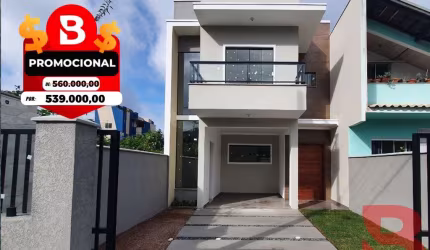 De R$ 560.000,00 - Por ***R$539.000,00*** LINDO SOBRADO - NOVO - COM PISCINA - 200 METROS DA PRAIA - BALN. CAMBIJU!