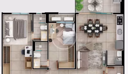 Apartamento em frente ao lago Areião codigo: 83021