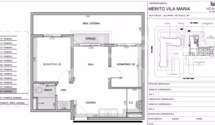 APARTAMENTO COM 2 QUARTOS E 1 VAGA DE GARAGEM À VENDA NA VILA MARIA BAIXA