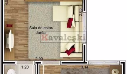 Apartamento com 1 quarto à venda na Rua Bamboré, --, Ipiranga, São Paulo, 39 m2 por R$ 285.000