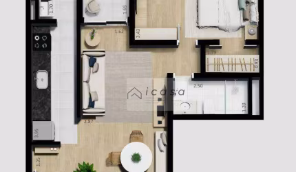 Apartamento com 2 dormitórios à venda, 52 m² por R$ 294.000,00 - Jardim São José - Caçapava/SP