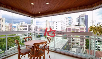 Apartamento com 4 dormitórios para alugar, 204 m² por R$ 18.000,00/mês - Gonzaga - Santos/SP