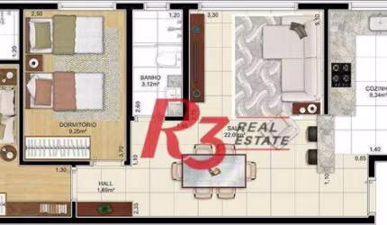 Apartamento à venda, 77 m² por R$ 876.150,00 - Aparecida - Santos/SP