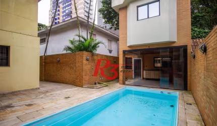 Casa com 6 dormitórios, 450 m² - venda por R$ 4.600.000,00 ou aluguel por R$ 23.000,00 - Gonzaga - Santos/SP