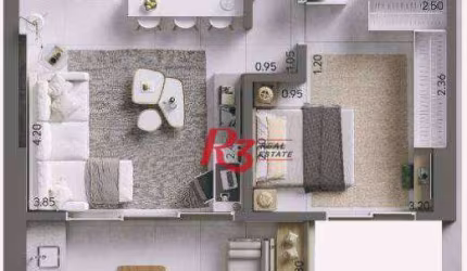 Apartamento com 1 dormitório à venda, 58 m² por R$ 727.000 - Ponta da Praia - Santos/SP