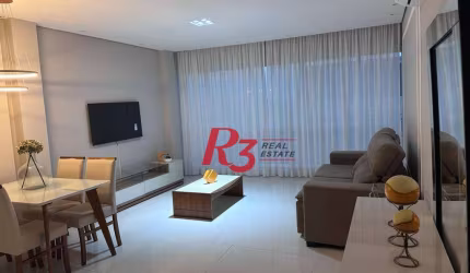 Apartamento com 1 dormitório para alugar, 68 m² por R$ 8.500,00/mês - Aparecida - Santos/SP