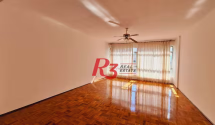 Amplo apartamento à venda ou locação, com 131 m², 1 vaga, no Gonzaga, em Santos SP
