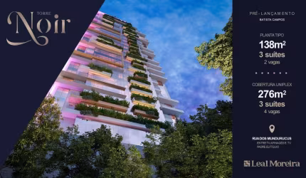 Torre Noir -São 138m², 3 suítes e 2 vagas  de pura beleza
