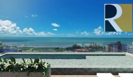 Apartamento vista mar com 2 dormitórios à venda, 56 m² por R$ 450.000 - Bessa - João Pessoa/PB