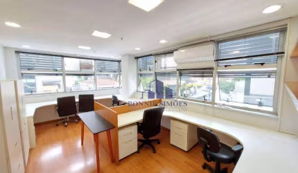 SALA COMERCIAL MOBILIADA PARA ALUGAR, 45 M², ED. IRAÍ OFFICE BUILDING, AV. IRAÍ, 3 SALAS, 2 BANHEIROS, 1 VAGA, PRÓXIMO AO METRÔ E SHOPPING IBIRAPUERA