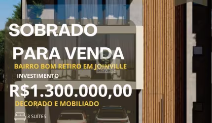 Sobrado Geminado DECORADO à venda no desejado bairro Bom Retiro, em Joinville/SC.
