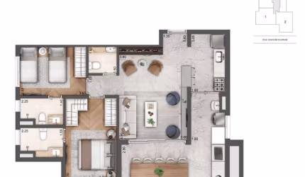 Apartamento com 2 quartos à venda na Rua Joaquim Guarani, 271, Jardim das Acacias, São Paulo, 91 m2 por R$ 1.700.000