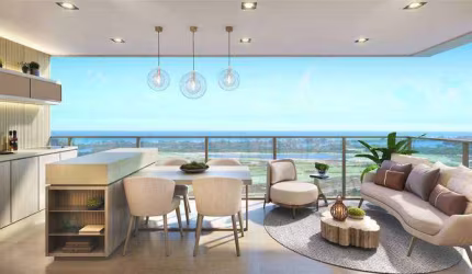 Apartamento 4 suítes  vista campo golfe, lagoa e  frontal mar