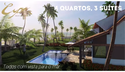 A casa , 217 m²,04qts, 03 suítes, pé na areia do cupe, 02 vagas