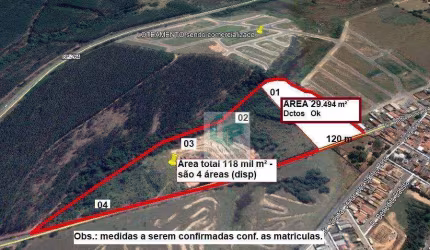 Área com 29.494 m²,  testada de 120 m para avenida em Salto de Pirapora.