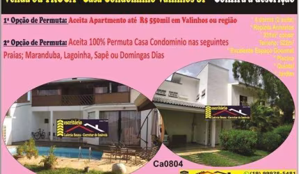 Casa Condomínio à Venda, Condominio Maison Blanche, 4 dorms (2 suites) - R$ 1.430.000.00 Aceita Trocas, Descrição Anunci