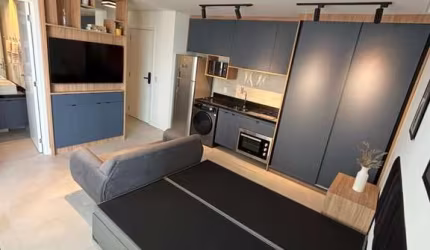 Studio totalmente mobiliado ao lado do metro para Locação !!!