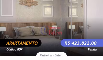 Apartamento na planta de 57,37 m² com 3 quartos na Pedreira