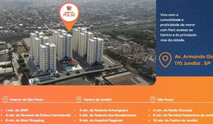 Apartamento à venda em Jundiaí-SP, no Engordadouro com 2 quartos, sala, banheiro e vaga de garagem!