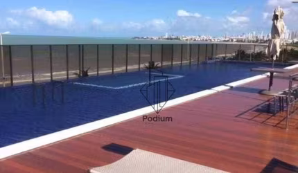 Apartamento de porteira fechada com varanda/sacada e vista definitiva para o mar da Praia de Intermares - AP2469