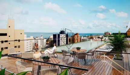 Apartamentos com varanda / sacada gourmet a 480m da praia de Manaíra -