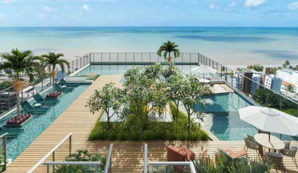 Apartamentos com mezanino em Condomínio Club no Altiplano Cabo Branco - AP1244