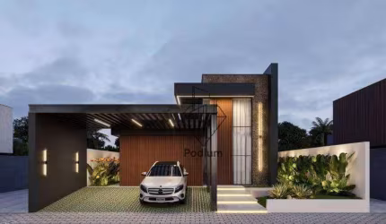 Casa térrea a 200m da avenida principal com piscina e área gourmet no Portal do Sol -CA0199.