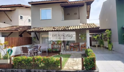 Venda de Casa em Condomínio de Alto Padrão em Pitangueiras, Lauro de Freitas-BA: 4 Quartos, 1 Suíte, 2 Salas, 1 Banheiro, 3 Vagas e 120,25m² de Área