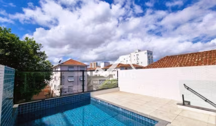 Sobreposta alta com 4 suítes piscina e área gourmet à venda, 290 m² por R$ 1.920.000 - Boqueirão - Santos/SP