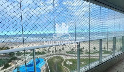 Apartamento 3 dormitórios, sacada gourmet, 2 vagas, lazer completo, pé na areia.