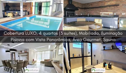 Cobertura Luxo 4 quartos (3 suítes) no Jardim Guanabara Ilha do Governador 400m², Varanda com Piscina, Sauna e Área gourmet completa com churrasqueira